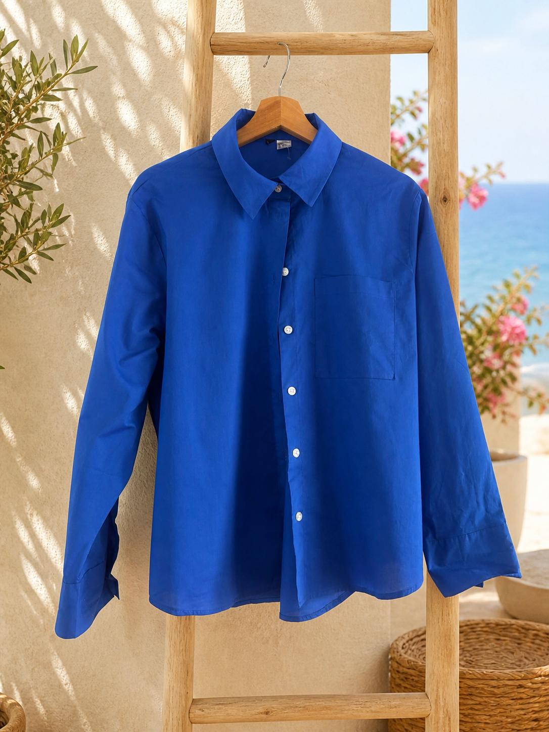 Camicia oversize blu elettrico