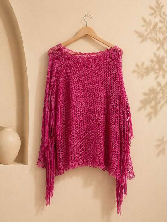 Poncho fucsia