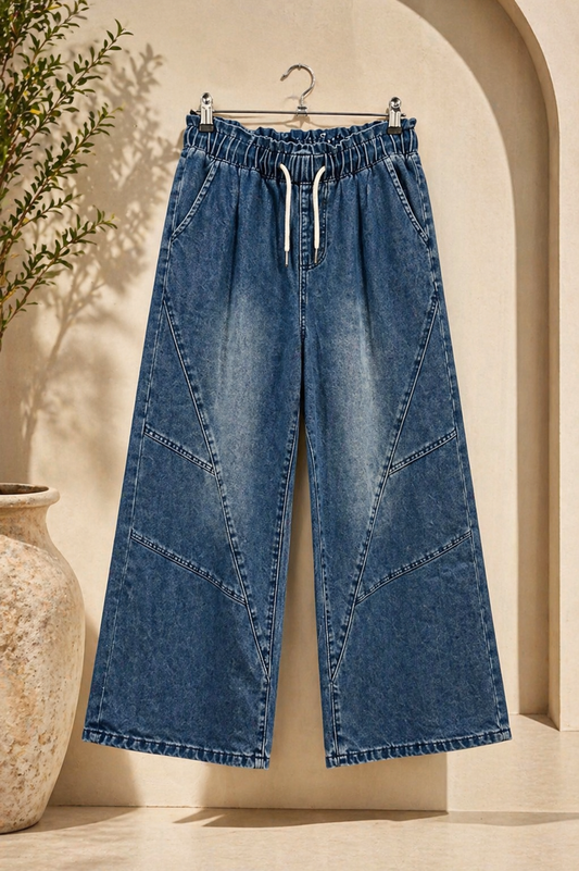 Jeans palazzo vita elasticizzata